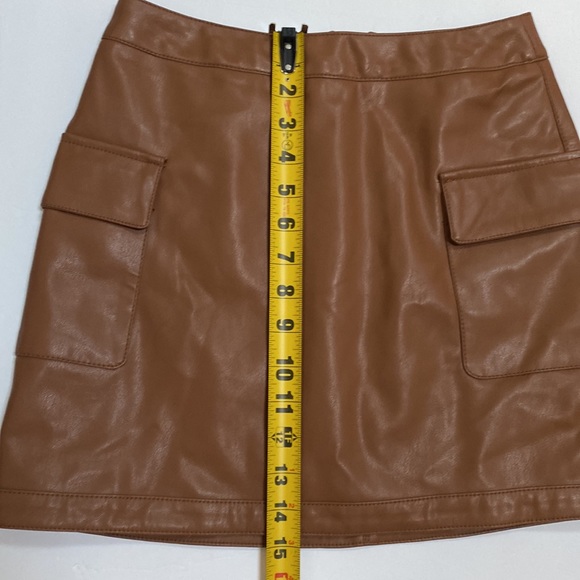 Forever 21 Vegan Leather Brown Mini Skirt - Picture 6 of 6